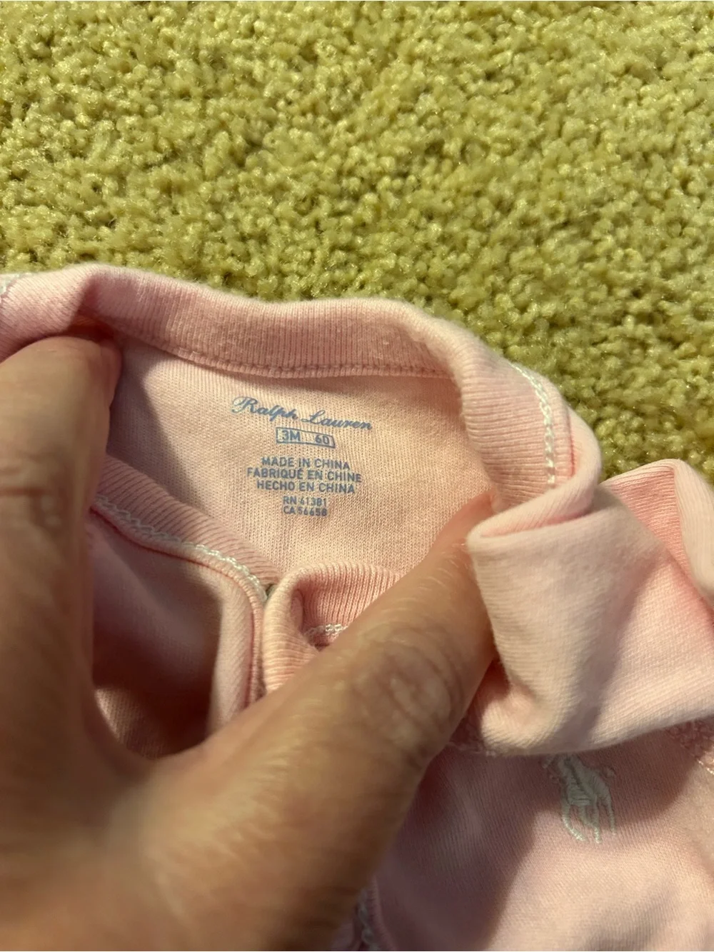 Ralph Lauren Light Pink Footed One-Piece